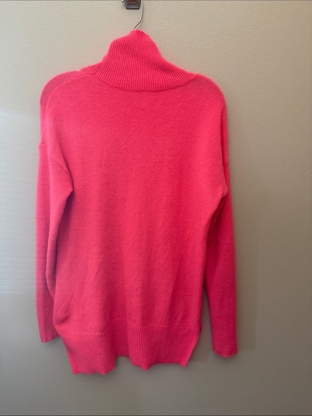 GAP Bright Pink Cable-Front Turtleneck Sweater - Picture 3 of 3